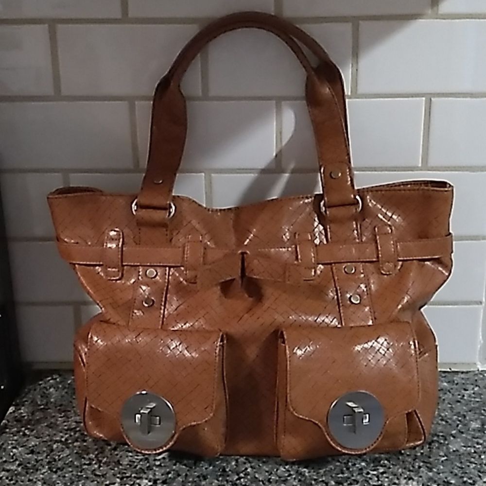 Worthington Brown Faux Leather Large Hand/Shoulder Bag.
